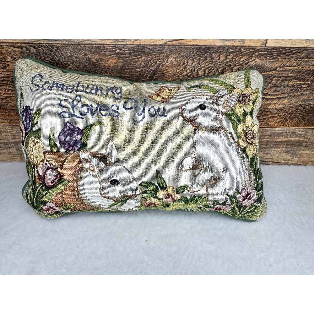 Somebunny Loves You Easter Throw Pillow
